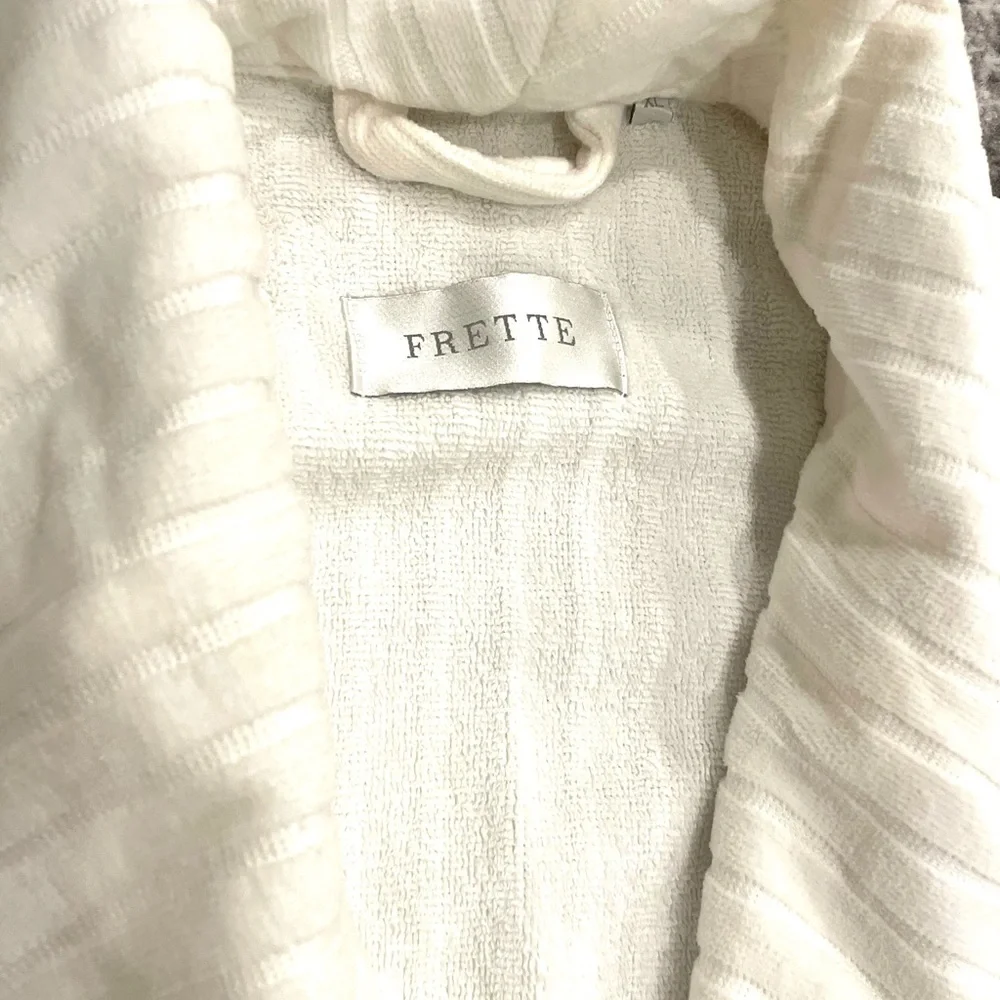 FRETTE Women’s White Cotton Luxury Bathrobe XL Imported - Picture 6 of 11
